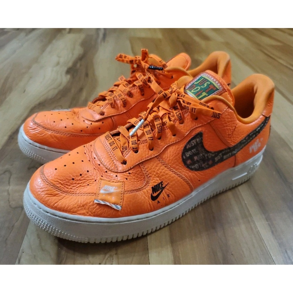 Nike Air Force 1 Low Orange Just Do It Swoosh Mens US Size 13
